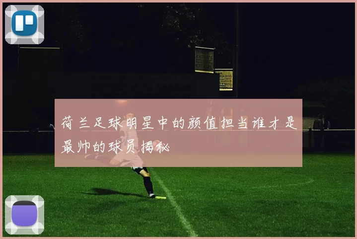 荷兰足球明星中的颜值担当谁才是最帅的球员揭秘